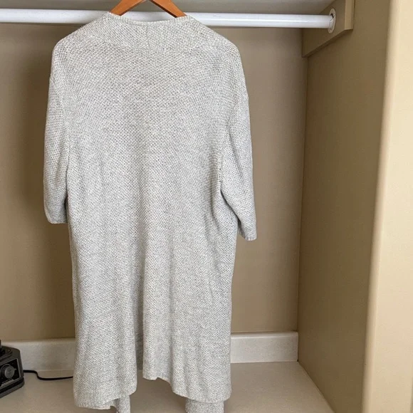 Eileen Fisher Light Gray Open Front Cardigan - Picture 3 of 5